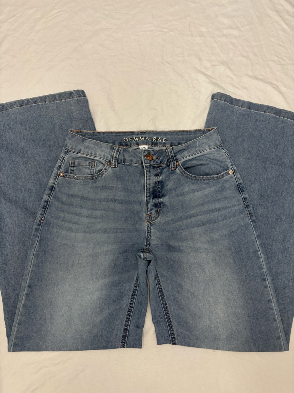 Gemma Rae Women's Light Wash Wide Leg Jeans
